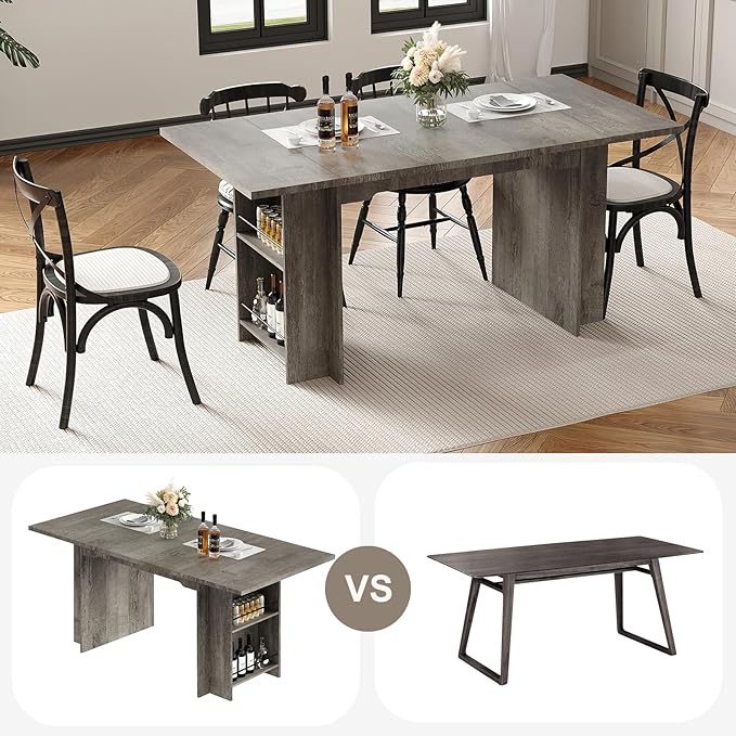 Garvee 63 Inch Dining Table for 2-4, Farmhouse Rectangular Kitchen Table - Image 8