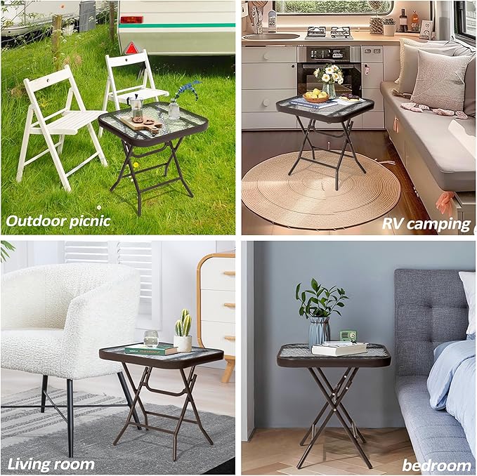 Foldable Outdoor Side Table Set of 2 - Image 7