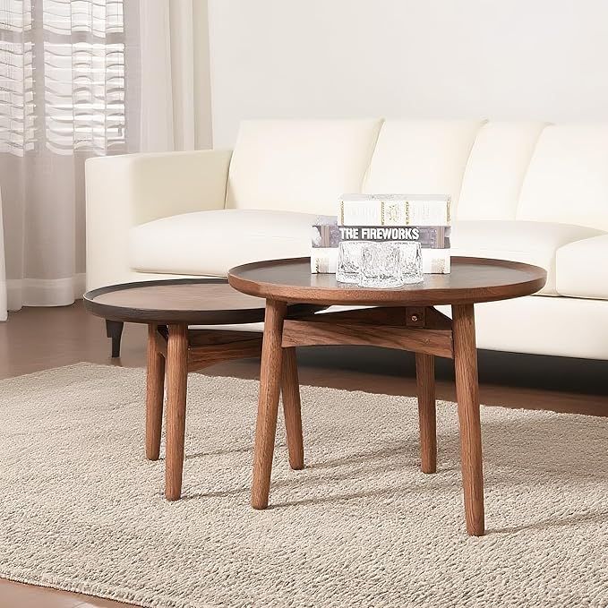 CONSDAN 20 Round Side Table, Solid Oak Frame & Veneer Top, USA Grown Hardwood - Image 7