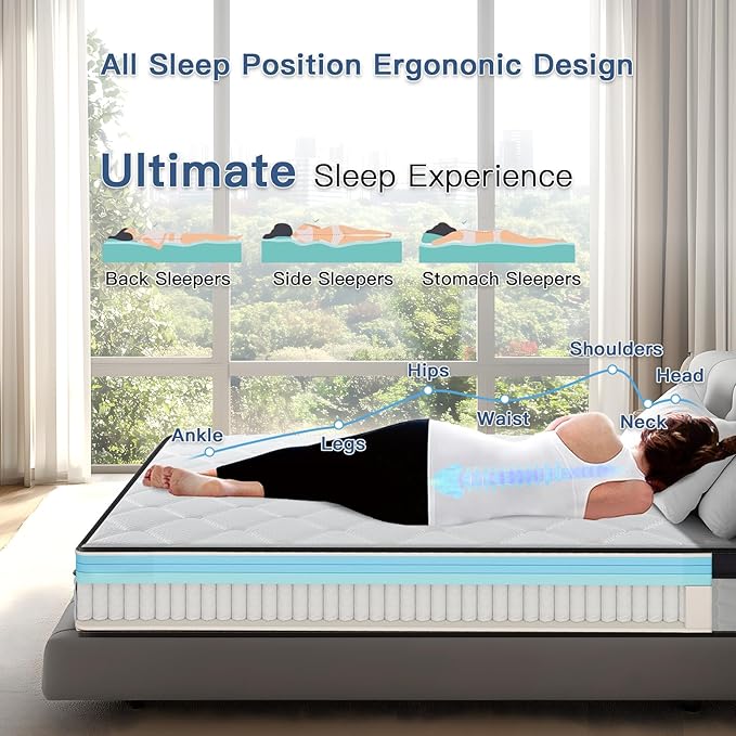 Queen Mattress, 12 Inch Queen Size Mattress in a Box, Medium Firm, Memory Foam - Image 4