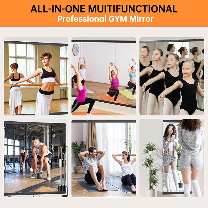 Hasipu 48''x30'' Home Gym Mirror Large Full Length Wall Mounted Full Body Mirror - Image 4