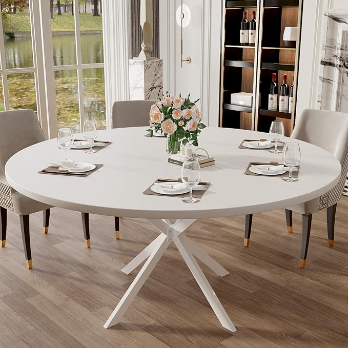 47.24" Round Dining Table for 4-6 Person, Modern Kitchen Table - Image 7