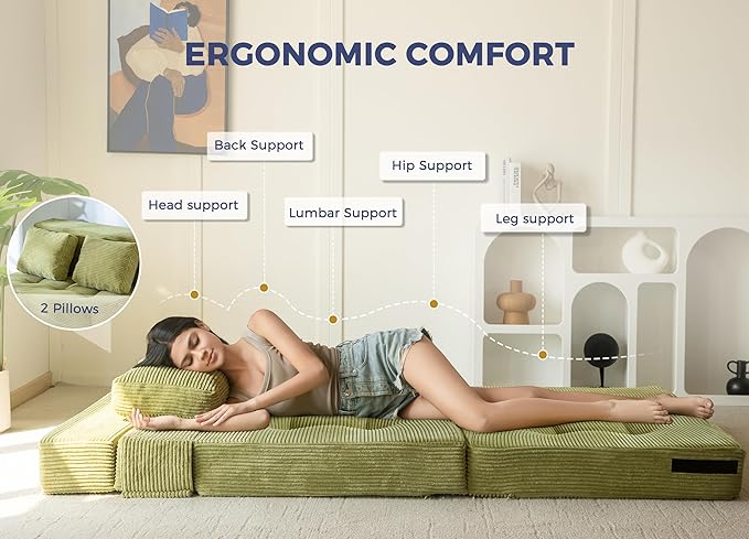 MAXYOYO Convertible Sofa Bed, Fold Out Sleeper Sofa - Image 8