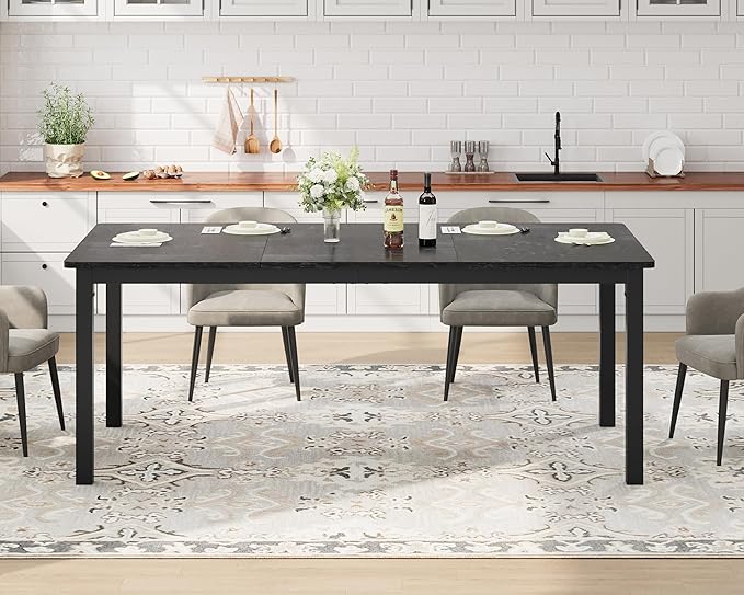 GarveeHome 70.8in Industrial Dining Table - Image 4