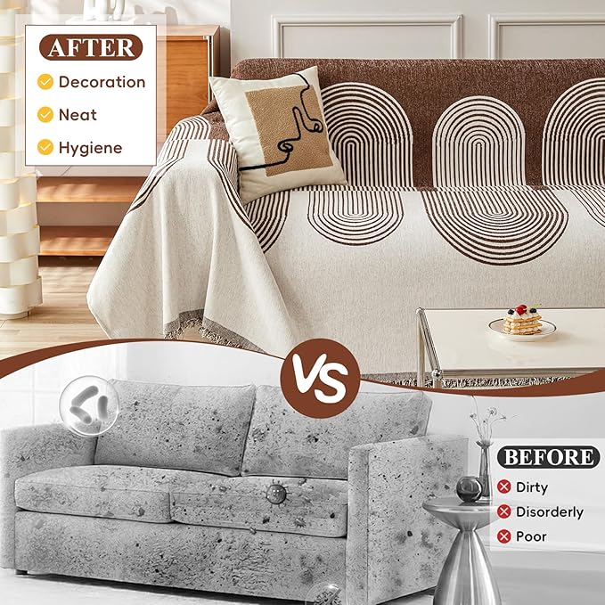 STACYPIK Soft Boho Chenille Couch Cover - Image 2