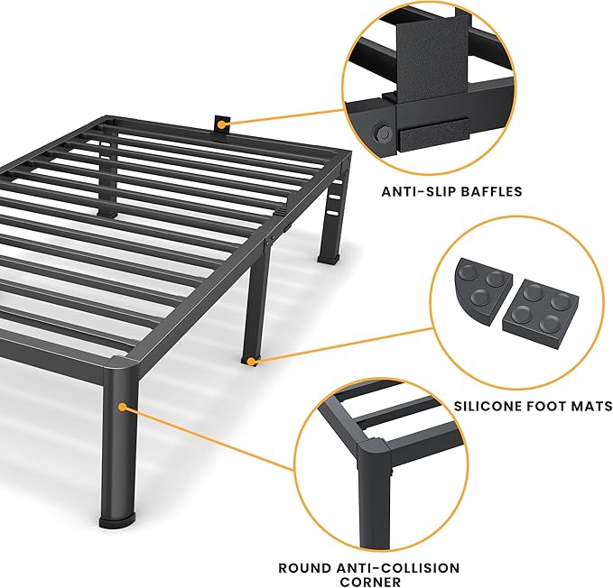 18 Inch Twin XL Size Metal Platform Bed Frame - Image 4