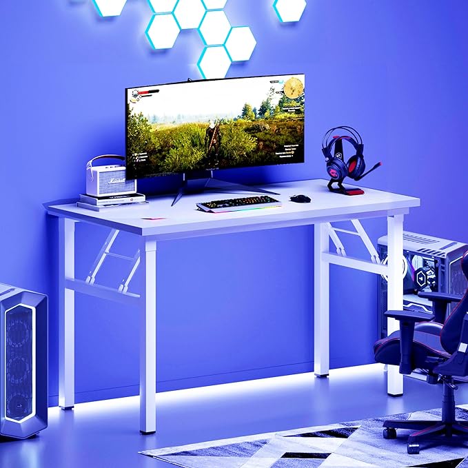 DlandHome 47 inches Folding Table Computer Desk Portable Table Activity Table - Image 8