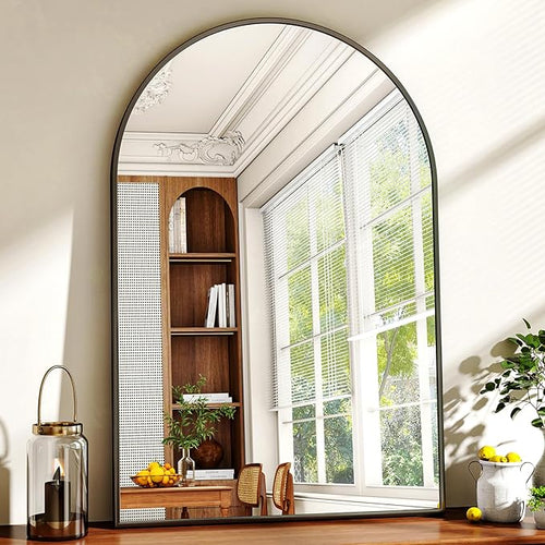 24"x36" Black Arched Bathroom Mirror - Image 2