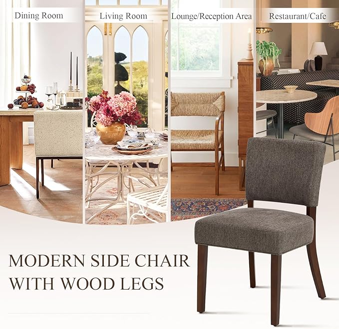 COLAMY Mid Century Modern Dining Chairs Set of 4, Upholstered Kitchen Chairs - Image 5