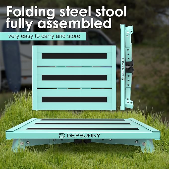 Adjustable Height Aluminum RV Step, Stable Foldable Platform Step Stool - Image 9