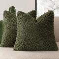 Foindtower 2 Pieces 26x26 Inch Olive Green, Faux Fur Throw Pillow Cover Accent by Foindtower