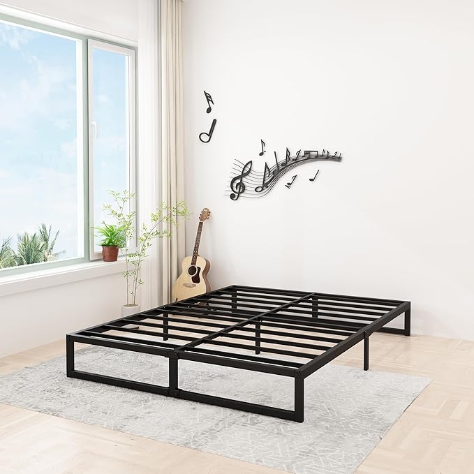 12 Inch Bed Frame Queen Size Heavy Duty Steel Slat Support Metal Platform Queen - Image 6