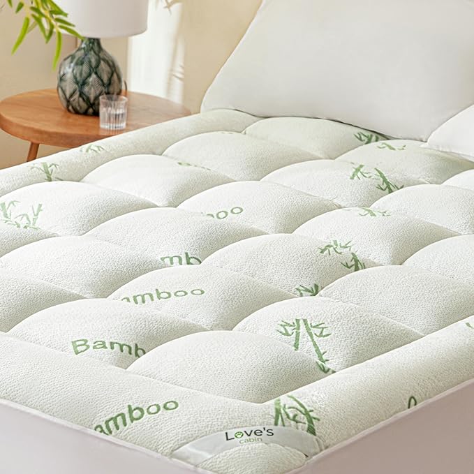 Love's cabin King Size Mattress Topper, Rayon Derived from Bamboo, 900 GSM by Lovescabin