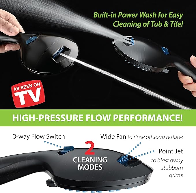 Hotel Spa AquaCare High Pressure 8-mode Handheld Shower Head, Anti-clog Nozzles - Image 5