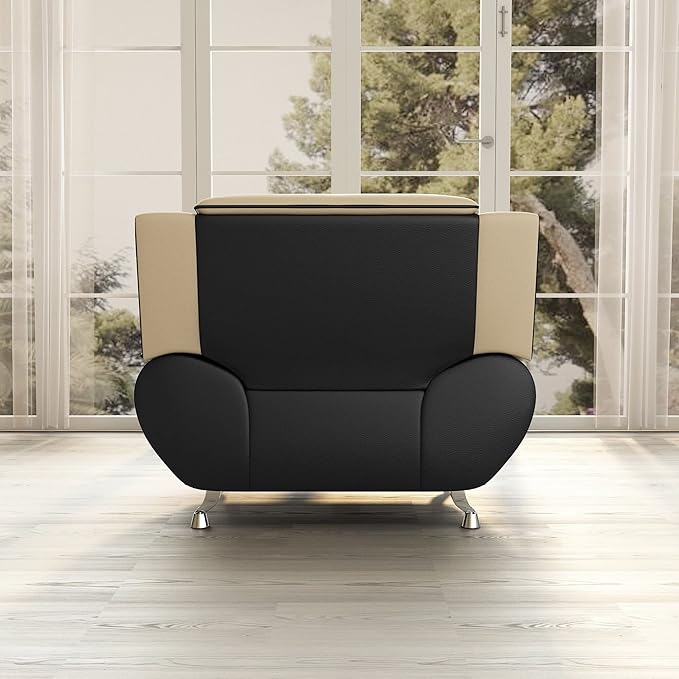 Container Furniture Direct Michael Modern Faux Leather Upholstered Stainless - Image 6