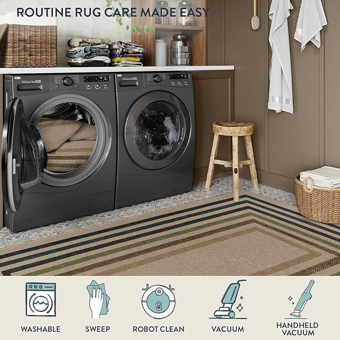 Lahome Modern Geometric Easy Jute Entryway Rug, 3x5 Washable Farmhouse Kitchen - Image 6