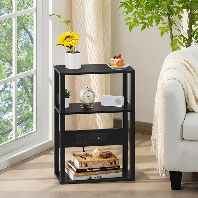 3-Tier Small Narrow Wood Side Table Set of 2 - Image 7