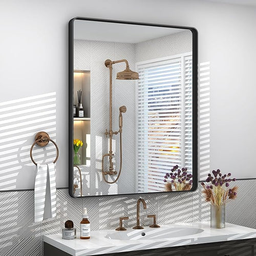 24x32 Inch Black Framed Bathroom Mirror by VANLIOBathroomMirror