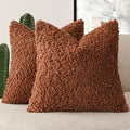 Foindtower 2 Pieces 20x20 Inch Hazel Brown, Faux Fur Throw Pillow Cover Accent by Foindtower