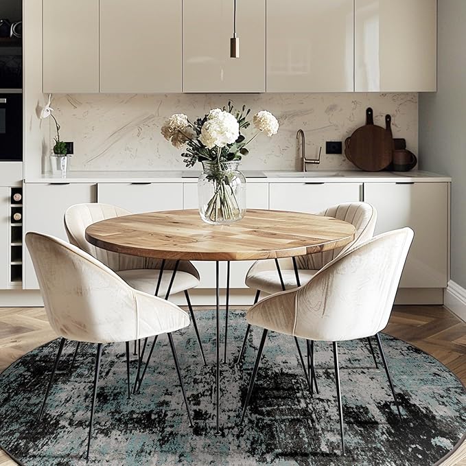 Washable Area Rugs 8ft Non-Slip Modern Abstract Soft - Image 2