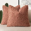 Foindtower 2 Pieces 22x22 Inch Dusty Pink, Faux Fur Throw Pillow Cover Accent by Foindtower