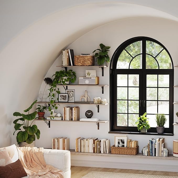 DINZI LVJ Long Wall Shelves, 39.4 Inch Large Floating Shelves Set of 2 - Image 2