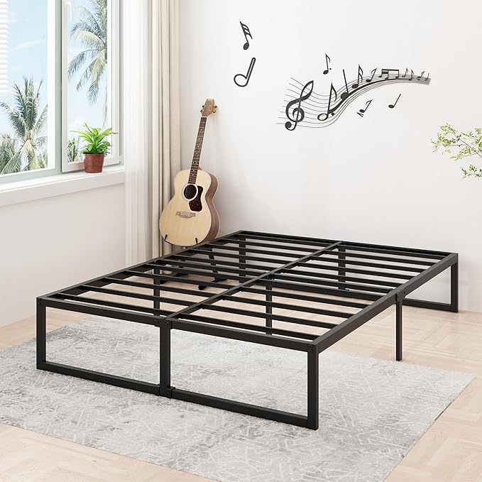 14 Inch Queen Bed Frame Heavy Duty Steel Slat Support Metal Platform Bed Frame - Image 6