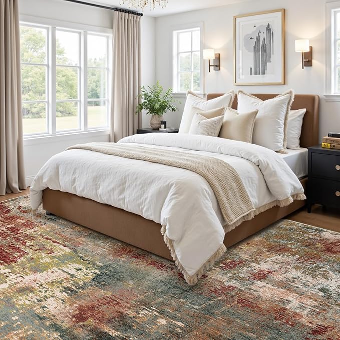Washable Area Rugs 8'x10' Non-Slip Modern Abstract Soft - Image 4