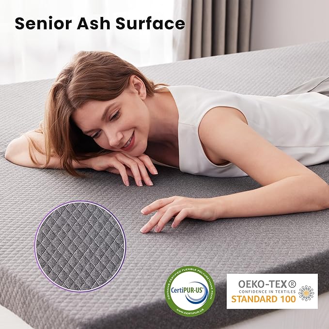SINWEEK 2 Inch Gel Memory Foam Mattress Topper King Size, Pad - Image 3
