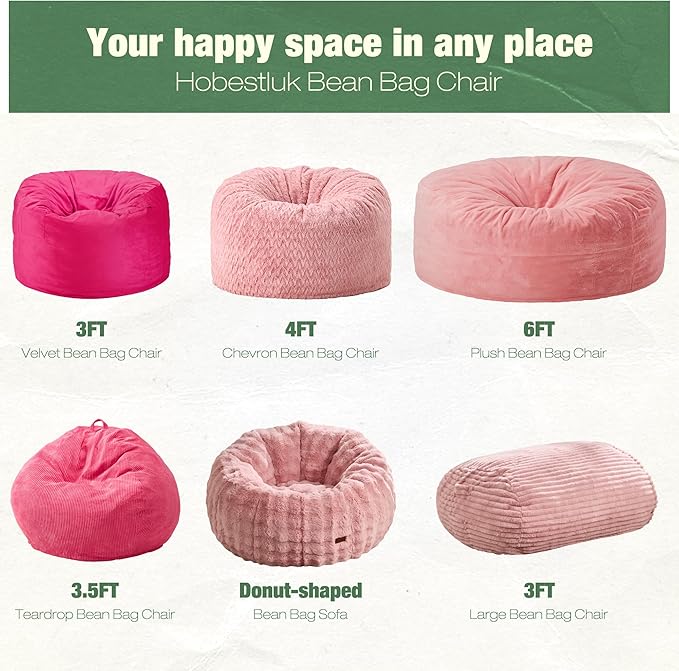 Hobestluk 5FT Bean Bag Chairs Adult Bean Bag - Image 8