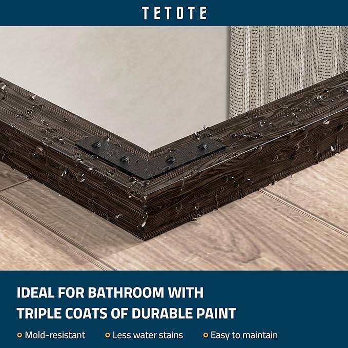 TETOTE 72 x 36 Black Wood Mirror - Image 3