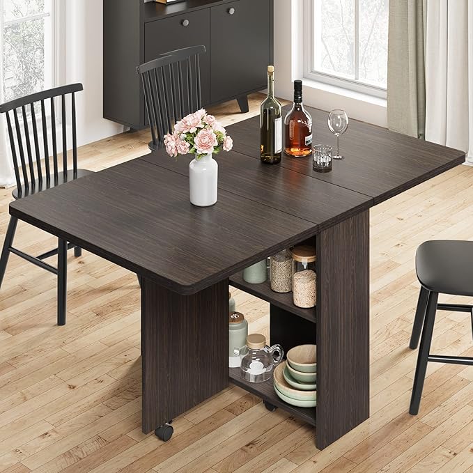 IDEALHOUSE Folding Dining Table, Drop Leaf Dining Table by IDEALHOUSE