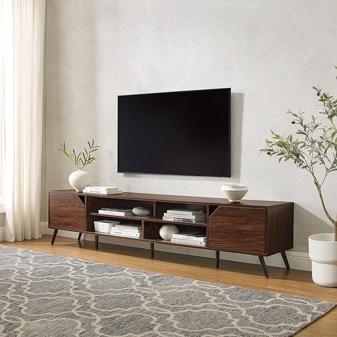 Walker Edison Nora Modern Minimal Open-Shelf TV Stand - Image 2