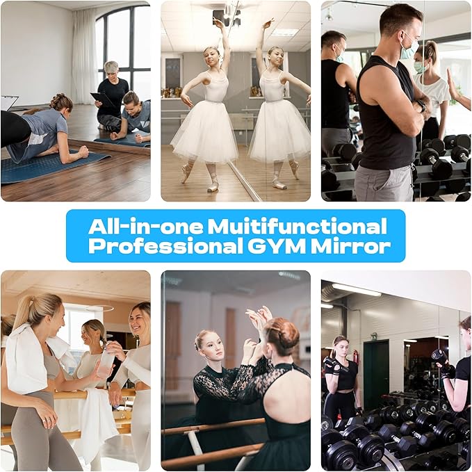 Hasipu 2Pcs 71''x31'' Home Gym Mirror Large Full Length Wall Mounted Full Body - Image 7