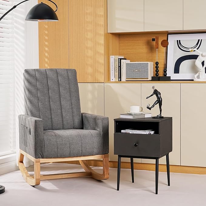 VECELO Modern Nightstands Set of 2, Square End Side Table - Image 2
