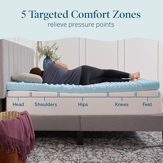 LUCID Gel Infused Memory Foam Mattress Topper – 3 Inch Mattress Topper – 5 - Image 3