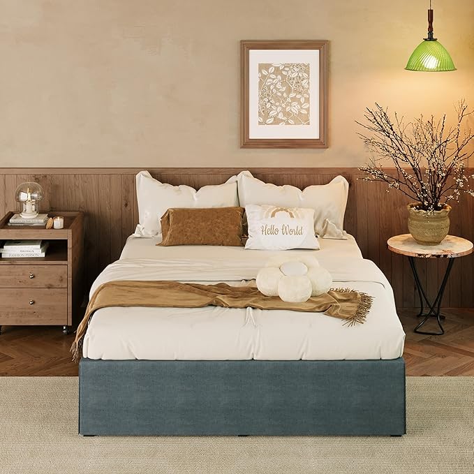 EMODA Queen Bed Frame with Cover No Box Spring Needed, 14 Inch Heavy Duty Metal - Image 6