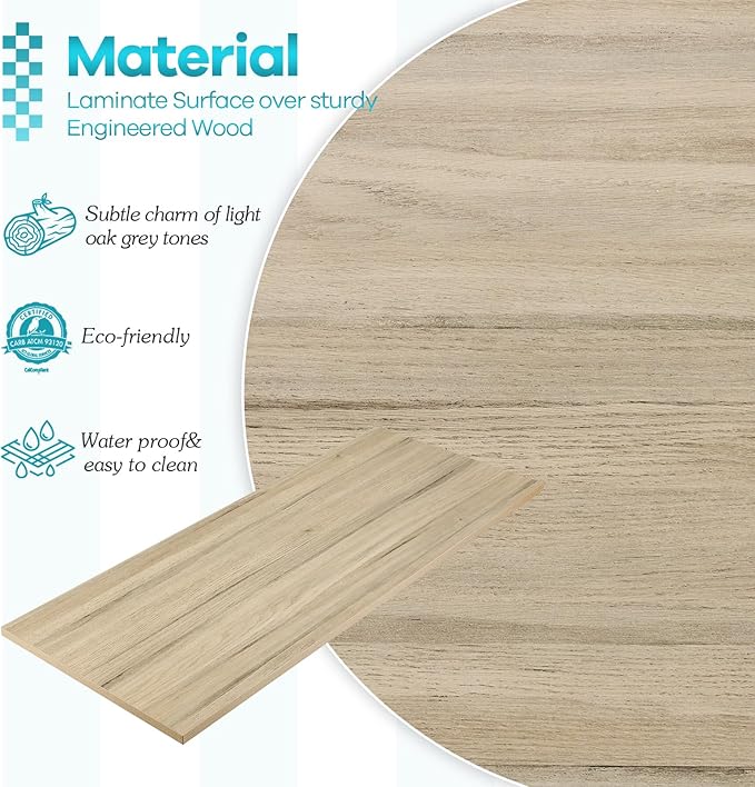 Kaboon Universal Tabletop 40"x18", Solid One-Piece Melamine Table Top, Double - Image 4