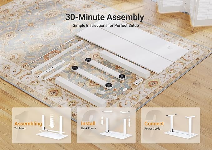 Seang Electric Standing Desk Adjustable Height, 48 x 24 Inch Sit Stand Desk - Image 9