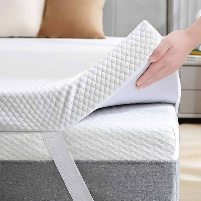 SINWEEK 3 Inch Gel Memory Foam Mattress Topper Full XL Size, Ventilated High by SINWEEK