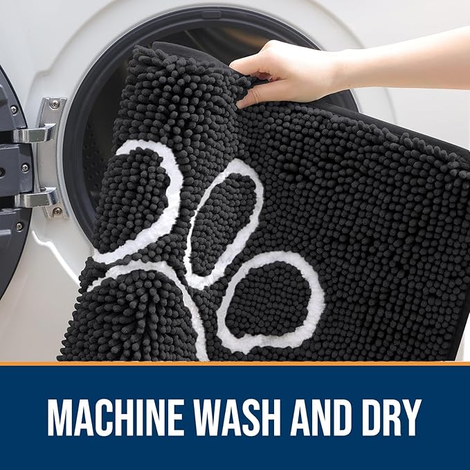 OLANLY Door Mat for Muddy Dog Paws 30x20, Ultra Absorbent Chenille Mud Doormat - Image 5