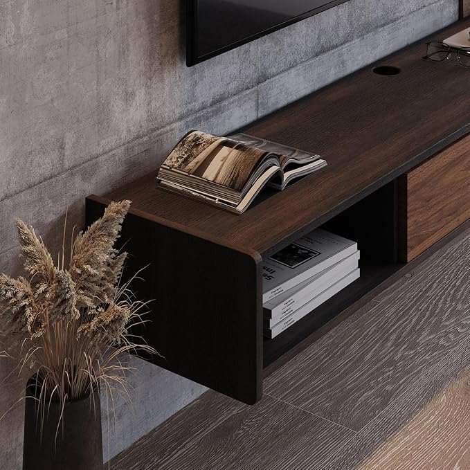86'' Floating TV Stand, Wall Mounted TV Console, Floating TV Cabinet, Under TV - Image 4