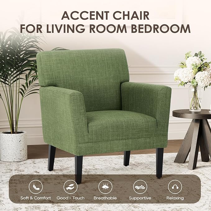 COLAMY Accent Chair Set of 2 for Living Room, Modern Upholstered Fabric Accent - Image 3
