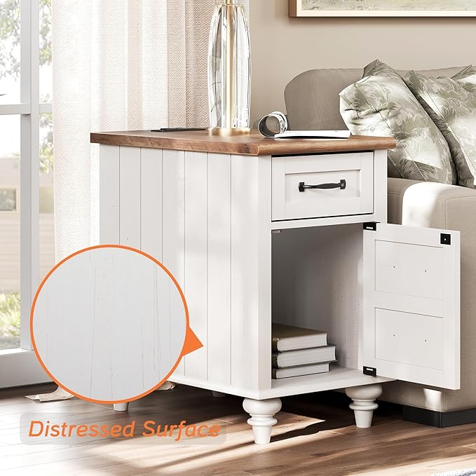 WAMPAT 2 Pack Off White End Table - Image 8