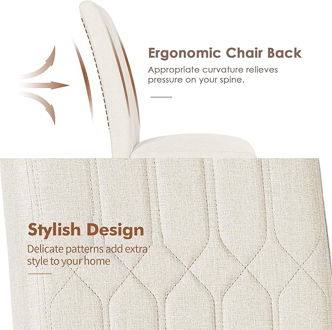 VECELO Upholstered Dining Chairs Set of 6, Modern Accent Parsons - Image 5