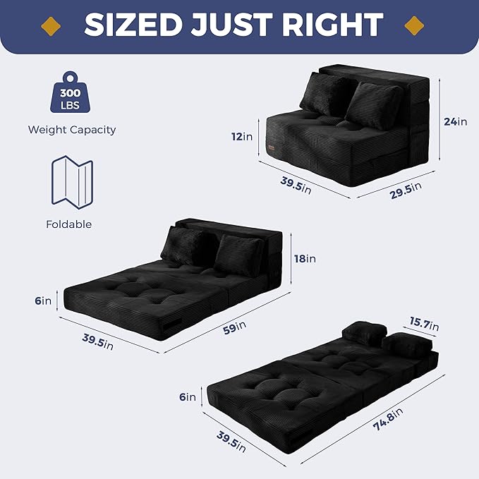MAXYOYO Convertible Sofa Bed, Fold Out Loveseat Sleeper Sofa - Image 3