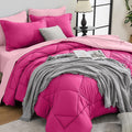HEVUMYI Hot Pink & Baby Pink Twin-XL Comforter Set by HEVUMYI