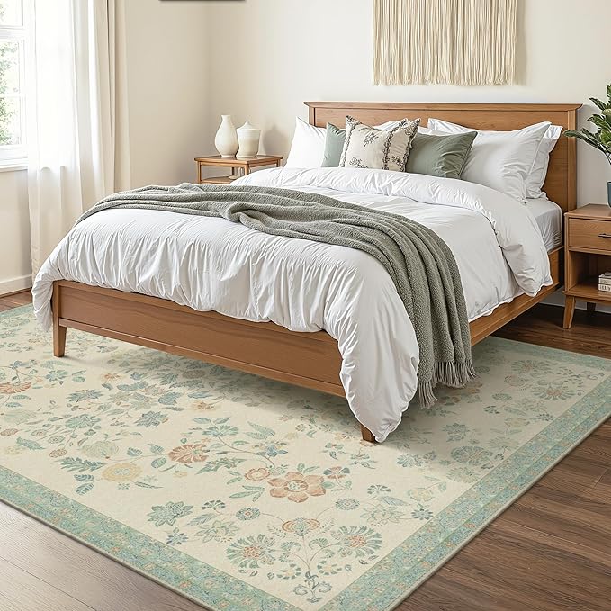 GENIMO 8x10 Area Rugs for Living Room, Machine Washable Non Slip Vintage Rugs - Image 3