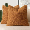 Foindtower 2 Pieces 26x26 Inch Orange, Faux Fur Throw Pillow Cover Accent by Foindtower