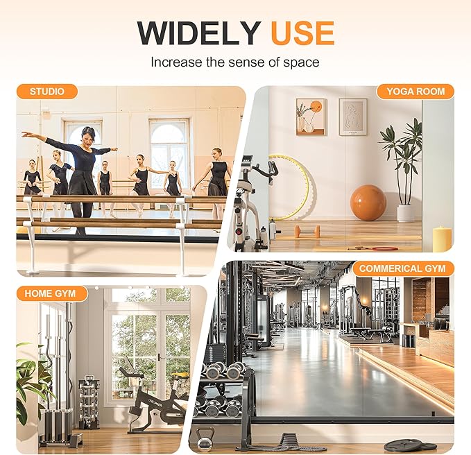 Hasipu 2 Pcs 55''x17'' Home Gym Mirror Large Full Length Wall Mounted Full Body - Image 3